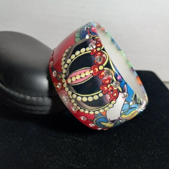 Fashion Leader Rose/Crown and Rhinestones Bracelet Cottagecore Granny Chic - Picture 3 of 6